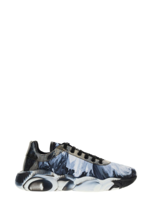 Moschino Teddy Graphic Printed Lace-up Sneakers