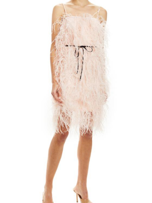 Feather Mini Slip Dress