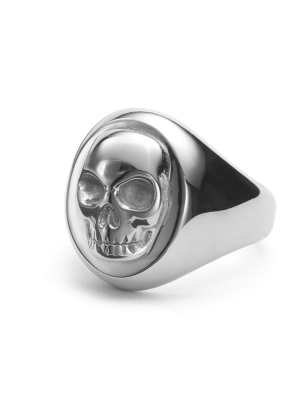 Aztec Skull Ring - Silver