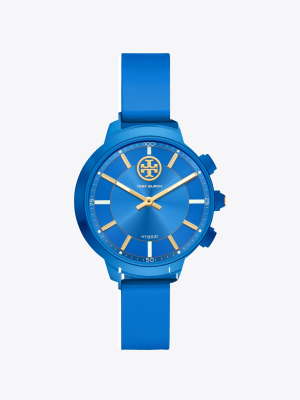 Collins Hybrid Smartwatch, Rubber/blue/gold-tone, 38 Mm X 45 Mm