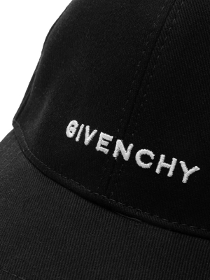 Givenchy Curved Cap With Embroidered Logo - Black