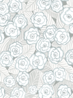 Emery Floral Wallpaper In Light Blue From The Bluebell Collection By Brewster Home Fashions