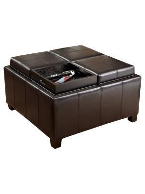 Mason Tray Top Storage Ottoman Espresso - Christopher Knight Home