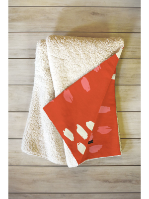 66"x50" Morgan Kendall Scribbles Throw Blanket Red - Deny Designs