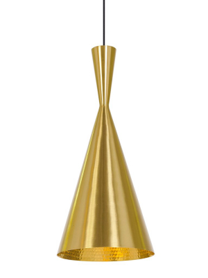 Beat Tall Pendant - Brass