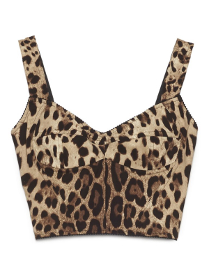 Dolce & Gabbana Animal Print Cropped Top