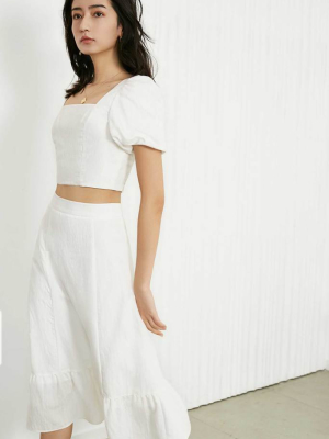 Anibel White Modest Maxi Skirt