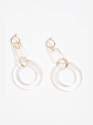 Transparent Hoop Drop Earrings