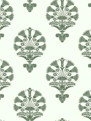 Luxor Wallpaper In Green From The Silhouettes Collection By York Wallcoverings