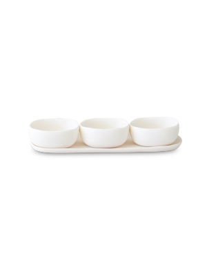 Tina Frey Trio Of Bowls On Dish Set (grey)