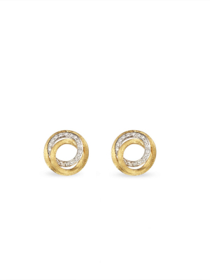 Marco Bicego® Jaipur Collection 18k Yellow Gold And Diamond Link Stud Earrings