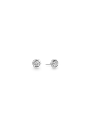 Marco Bicego® Jaipur Collection 18k White Gold And Diamond Stud Earrings