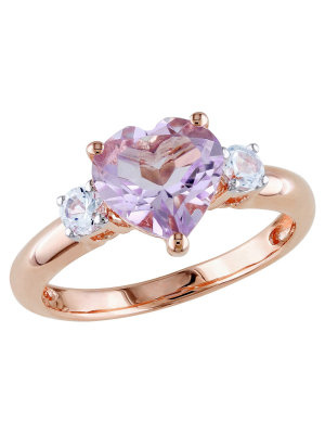 1.65 Ct. T.w. Rose De France And .3 Ct. T.w. White Sapphire Ring In Pink Rhodium Plated Silver - 9 - Purple