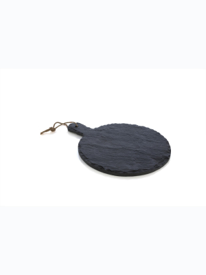 Round Piedmont Slate Cheese Board - Black - Shiraleah