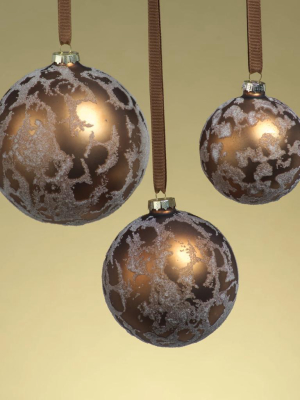Metalic Dark Copper Beaded Ornament