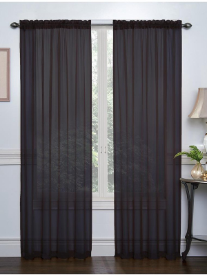 Goodgram 2 Pack: Goodgram Ultra Luxurious Sheer Voile Curtains - Black -