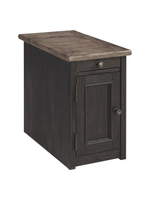 Tyler Creek Chairside End Table With Usb Ports And Outlets Grayish Brown/black - Signature Design By Ashley