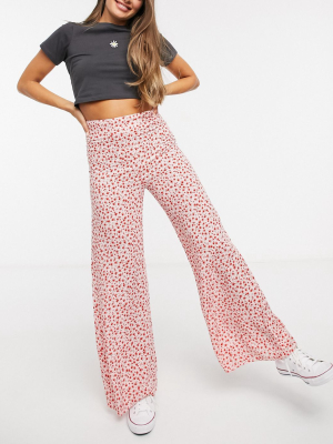 Nobody's Child Wide Leg Pants In Ditsy Rose Print