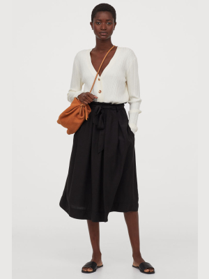 Lyocell-blend Paper-bag Skirt