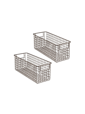 Mdesign Metal Wire Food Organizer Storage Bins With Handles