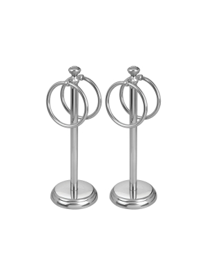 Mdesign Metal Fingertip Towel Holder For Bath Vanity Countertop, 2 Pack