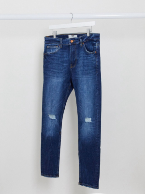 Bershka Super Skinny Jeans In Blue