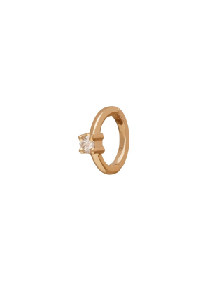 Round Prong Huggie 5mm - Yellow Gold