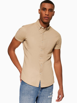 Stone Stretch Skinny Oxford Shirt