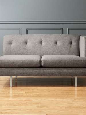 Avec Grey Right Arm Sofa With Brushed Stainless Steel Legs