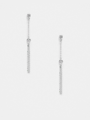 Aldo Dailing Delicate Chain Drop Earrings In Silver