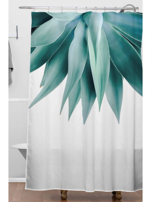 Gale Switzer Agave Fringe Shower Curtain Green - Deny Designs