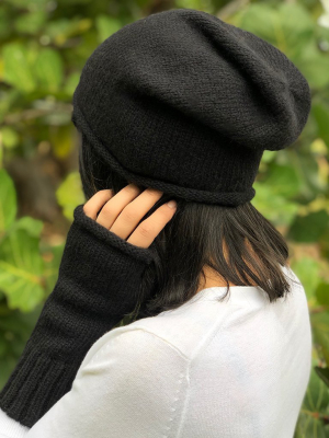 Black Essential Knit Alpaca Gloves