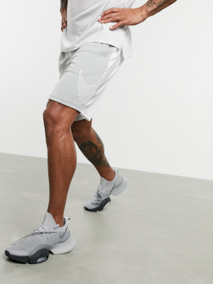 Nike Training Dry Shorts With Large Logo In Gray