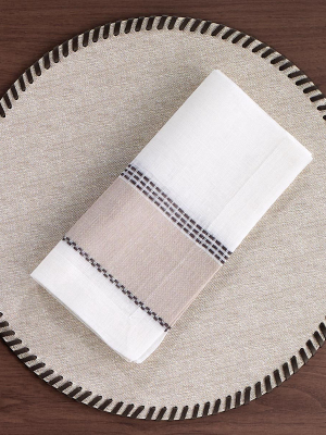 Bodrum Whipstitch Placemat - Beige - Set Of 4