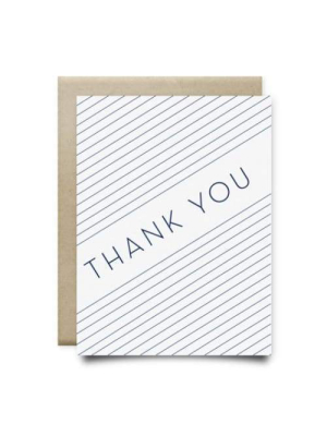 Blue Stripes Thank You Card | Anvil Cards