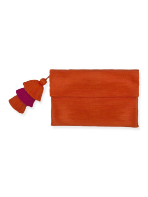 Pais Textil Orange & Pink Pima Cotton Clutch