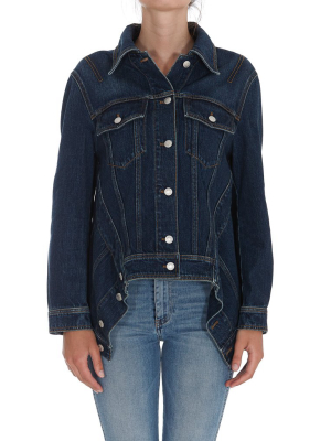 Alexander Mcqueen A-line Denim Jacket