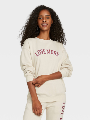 Women's Love More Graphic Sweatshirt - Cream