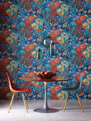 Mughal Wallpaper In Navy And Paprika By Matthew Williamson For Osborne & Little