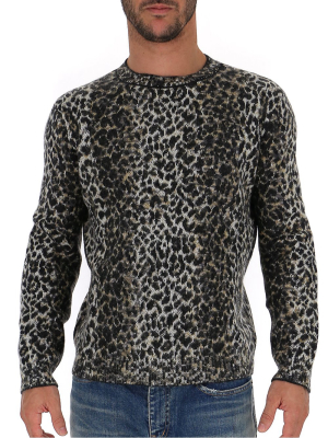 Saint Laurent Leopard Knitted Sweater