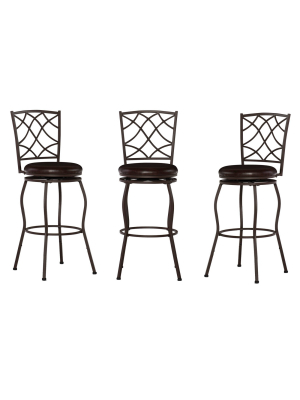 Casey Adjustable Stool Set Of Three Brown - Linon