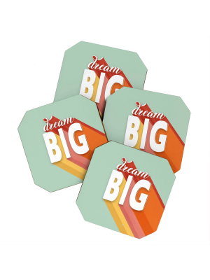 4pk Showmemars Dream Big Coasters - Society 6