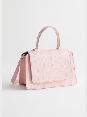 Croc Embossed Mini Leather Bag