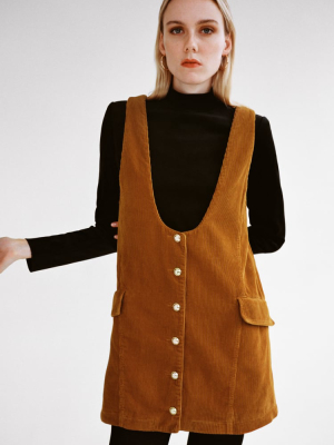 Corduroy Pinafore Dress