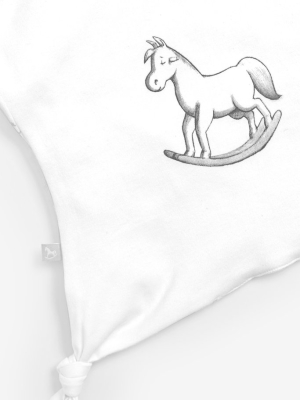 Super Soft Rocking Horse Comforter - White