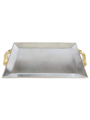 Julia Knight Sierra 20" Rectangular Tray In Frosted