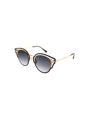 Jimmy Choo Dhelia/s 2m2 Womens Cat-eye Sunglasses Black Gold 48mm