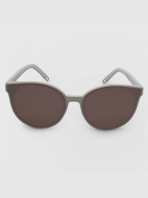 Women's Round Plastic Sunglasses - A New Day™ White