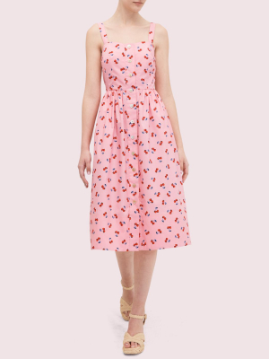 Cherry Toss Poplin Dress