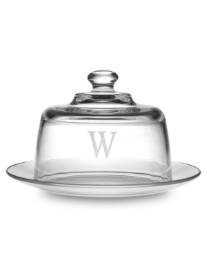 Monogrammed Glass Cheese Server